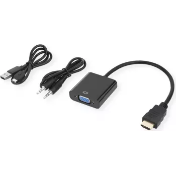 SECOMP STANDARD HDMI-auf-VGA + 3,5-mm-Audio-Adapterkabel, 0,23 m (S3210)