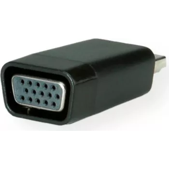 SECOMP STANDARD HDMI zu VGA Adapter mit Audio, HDMI Stecker auf VGA Buchse, Full HD 1080p, Schwarz S3208