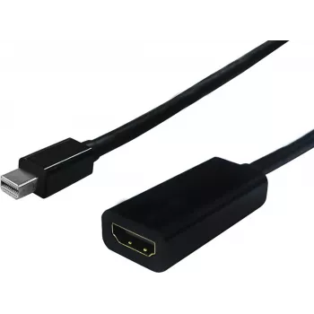 SECOMP STANDARD Mini DisplayPort auf HDMI Adapter, 4K, vergoldet, Schwarz S3206