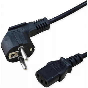 SECOMP STANDARD Netzkabel, gerade IEC-Buchse, Schwarz, 1,8 m (S2309)
