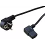 SECOMP STANDARD Netzkabel mit gewinkeltem IEC C13 Stecker, CEE 7/7 auf IEC C13, 1,8 m, Schwarz S2307