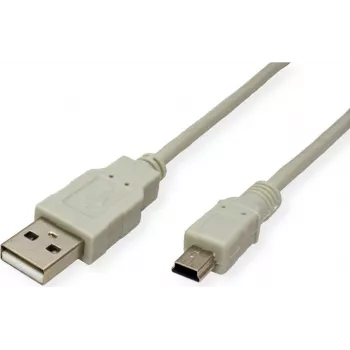 SECOMP STANDARD USB 2.0 Kabel, Typ A auf 5-Pin Mini, Beige, 0,8 m (S3141)