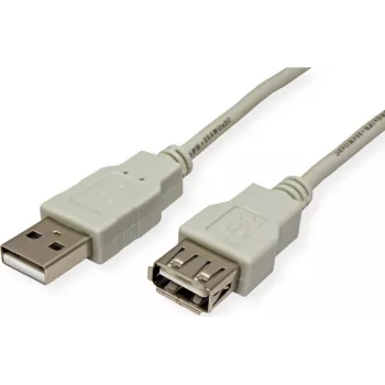 SECOMP STANDARD USB 2.0 Verlängerungskabel, Typ A-A, Stecker auf Buchse, Beige, 1,8 m (S3112)