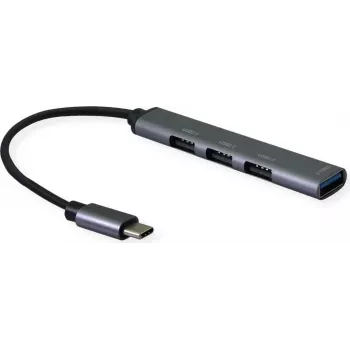 SECOMP STANDARD USB 2.0 Hub, USB-C Anschluss, 4x USB-A Anschlüsse (3x USB 2.0 + 1x USB 3.2 Gen1) (S3017)