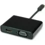 SECOMP STANDARD USB-C auf HDMI + VGA Display-Adapter, 4K HDMI, 1080p VGA, Schwarz, 0,1m S3250