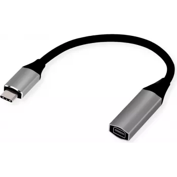 SECOMP STANDARD USB-C auf Mini DisplayPort 1.2 Adapterkabel, 0,2 m, Schwarz S3216