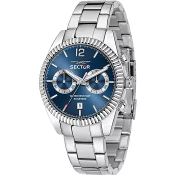 SECTOR MAN R3253240006 41 mm Quarz Uhr Edelstahl Schwarzes Zifferblatt Silbernes Armband