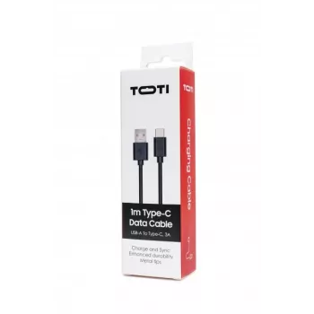 SEEK TOTI USB-A auf Type-C, 1m PVC Datenkabel 3A, Schwarz