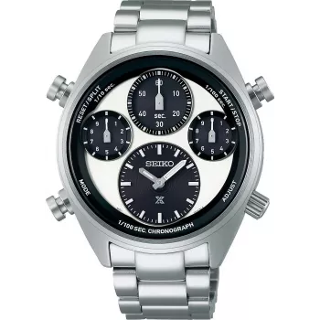 SEIKO SFJ001P1 Herren Solar-Quarz-Chronograph Uhr 42mm Edelstahl