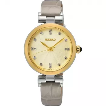 SEIKO SRZ546P1 Damen-Quarzuhr 30mm Edelstahl Silbernes Zifferblatt