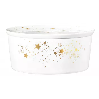 SELTMANN LIBERTY GOLDEN STARS Servierschale mit Deckel 21x9 cm