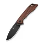 SENCUT Stratex Guibourtia Klappmesser mit Drop-Point-Klinge, Liner Lock, Flipper/Daumenpin-Öffnung, 9Cr18MoV-Stahl, Satin-Finish, 3,46 inch Klinge, 4,41 inch geschlossen, Taschenclip