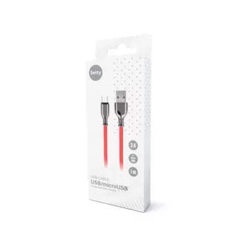 Setty USB-A auf Micro-USB Kabel 1,0 m 3A Schnellladung Rot FC-M