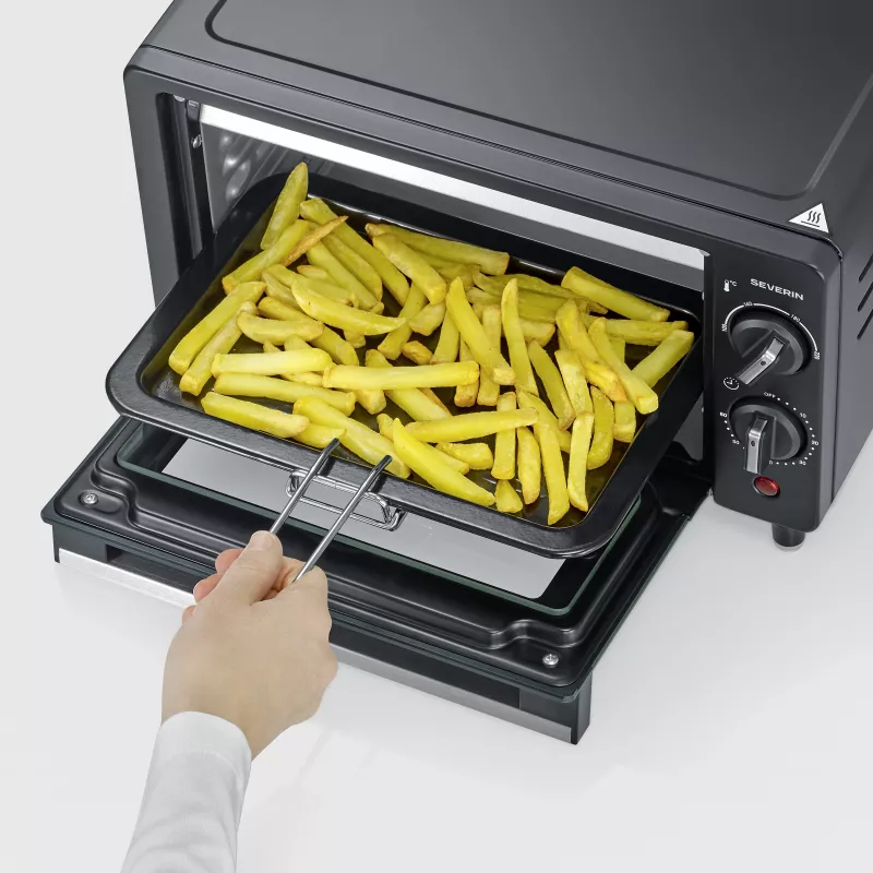 Severin TO 2062 Tischbackofen mit Drehspieß, 20 L, 1500 W, Schwarz