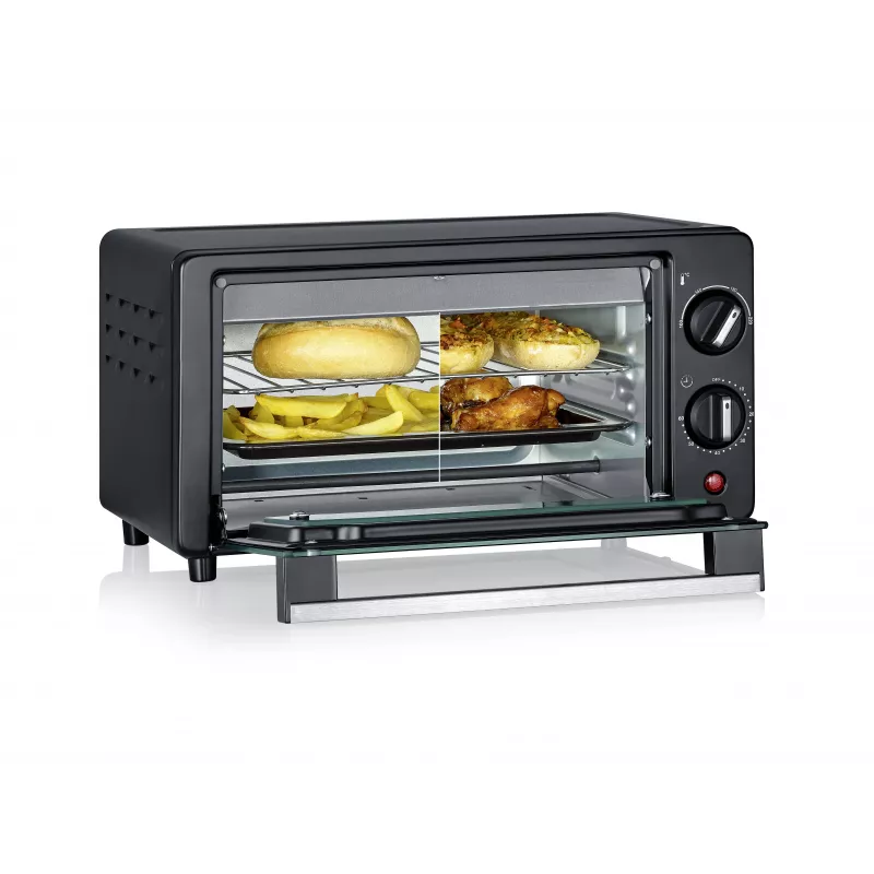 Severin TO 2062 Tischbackofen mit Drehspieß, 20 L, 1500 W, Schwarz