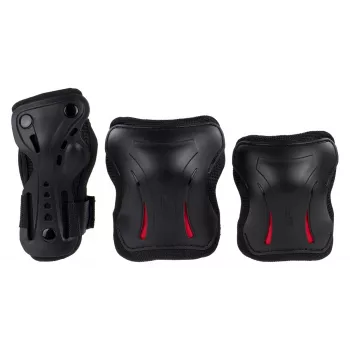 SFR Triple Pads Set Candi L - Knie-, Ellenbogen- und Handgelenkschoner für Rollschuhlaufen, Skateboarden, Scooterfahren, Radfahren
