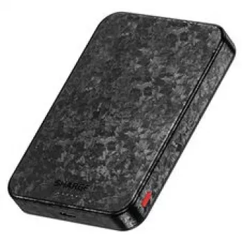 SHARGE CarbonMag 10K kabellose Powerbank, 10.000mAh, Qi2 15W, USB-C 20W, Schwarz YDD-SG-C2TXWCX-HEI