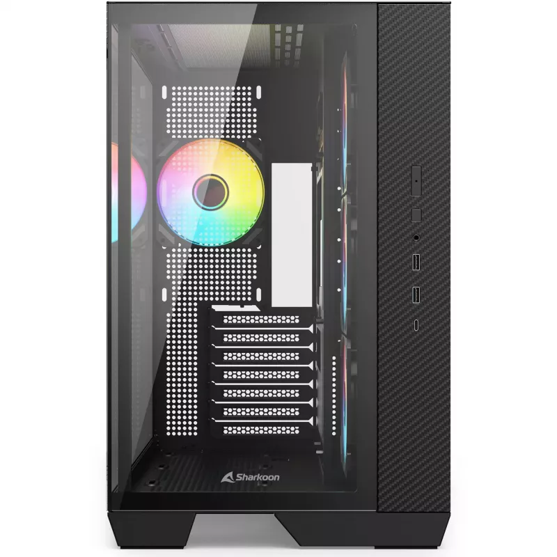 Sharkoon Steel Shark Black Tempered Glass x2 Mid-Tower Gehäuse