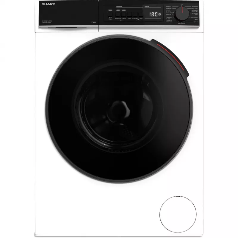 SHARP ES-WNFB214CWDA-DE Frontlader-Waschmaschine, 10 kg, 1400 U/min, Weiß, Wi-Fi, Advanced Inverter Motor