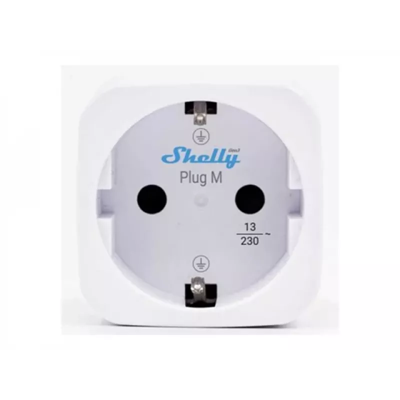 Shelly Plug M Gen3 White 2-Pack – Smart Plug mit Energiemessung, 13A, Wi-Fi & Bluetooth (Typ F)