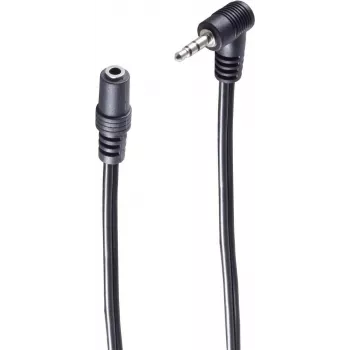 SHIVERPEAKS BASIC-S 2,5mm gewinkelter Klinkenstecker auf 3,5mm Klinken-Kupplung Audio-Verlängerungskabel, 0,2m, Schwarz BS30781