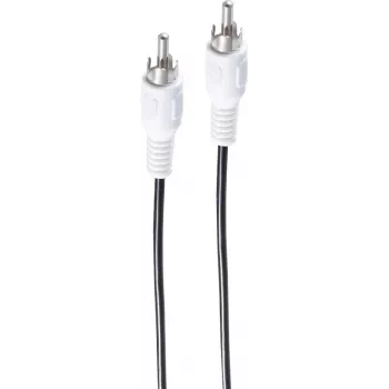 SHIVERPEAKS BASIC-S Mono RCA Audiokabel, 5,0 m, Schwarz, Polybag BS40005