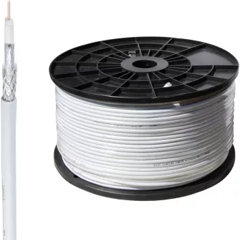 SHIVERPEAKS BASIC-S SAT Koaxialkabel 100m, 1,1/5,0, 4-fach geschirmt, CCS, 75 Ohm, Weiß BS81800-STAKU