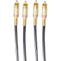 SHIVERPEAKS BASIC-S Stereo-Audiokabel 2x RCA Stecker auf 2x RCA Stecker, 0,5 m, vergoldet, schwarz BS40221