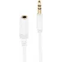 SHIVERPEAKS BASIC-S Super Slim 3,5mm Stereo-Audio-Verlängerungskabel, Stecker auf Buchse, vergoldet, weiß, 1,5m (BS33982-W)