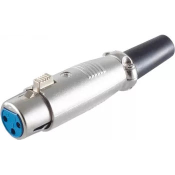 SHIVERPEAKS BASIC-S XLR-Kupplung, weiblich, mit Zugentlastung, 3-polig, vernickeltes Zink-Druckguss, Lötanschluss, BS55020