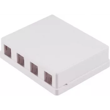 SHIVERPEAKS BS08-10117 Keystone Anschlussdose, 4-Port, Aufputz, Weiß