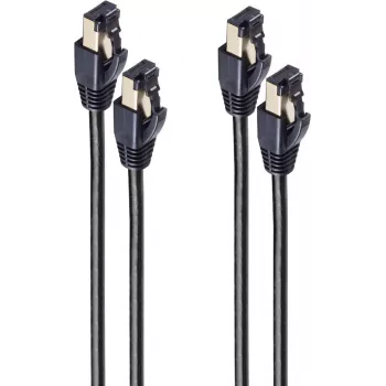 SHIVERPEAKS BS08-41025-2 Cat8.1 Netzwerkkabel, F/FTP, RJ45, 1m, Schwarz