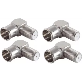 SHIVERPEAKS BS15-300514 5er-Pack F-Quick Winkeladapter F-Typ, Stecker auf Buchse, 75 Ohm, vernickeltes Messing