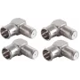 SHIVERPEAKS BS15-300514 5er-Pack F-Quick Winkeladapter F-Typ, Stecker auf Buchse, 75 Ohm, vernickeltes Messing