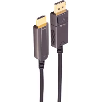 SHIVERPEAKS BS30-20485 Aktives optisches DisplayPort-auf-HDMI-Adapterkabel, 4K60, 30m, Schwarz