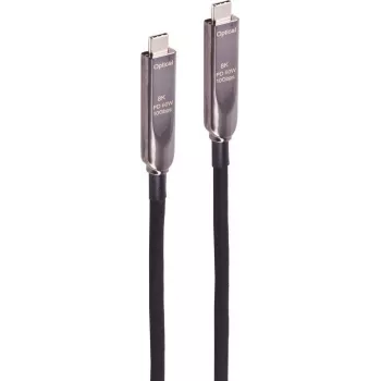 SHIVERPEAKS BS30-43215 USB-C Hybrid-Kabel 3.2 Gen 2, 8K Video, 10 Gbps Daten, 60W Power Delivery, 12,5 m, Schwarz