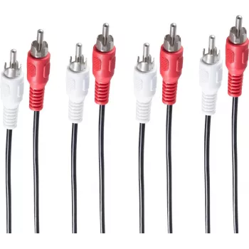 SHIVERPEAKS BS40112 4-Kanal RCA Audiokabel, 1,5 m, vergoldet, Schwarz