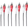 SHIVERPEAKS BS40112 4-Kanal RCA Audiokabel, 1,5 m, vergoldet, Schwarz
