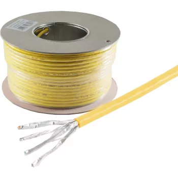 SHIVERPEAKS BS75500-A+-100SSP Cat.7a S/FTP Netzwerkkabel als Meterware, 100 m, Gelb, LSZH, 1000 MHz, 10 Gbps, 23 AWG Massivkupfer