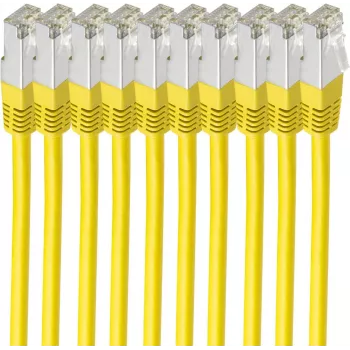 SHIVERPEAKS BS75711-HY-SET-10 Cat6 S/FTP Patchkabel, 1 m, vergoldete RJ45, Schwarz