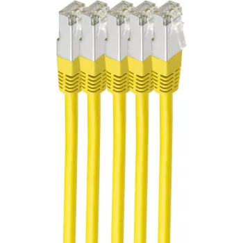 Shiverpeaks BS75711-HY-SET5 Cat6 S/FTP Patchkabel, 1 m, Gelb, LSZH, 5er-Pack