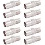 SHIVERPEAKS BS85322-SET10 IEC-Stecker auf F-Buchse Koaxialadapter, 10er-Pack, Silber