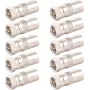 SHIVERPEAKS IEC-Buchse auf F-Stecker Koaxialadapter, 10er-Pack, 75 Ohm, Silber BS85321-SET10