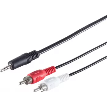 SHIVERPEAKS S-Conn 3,5mm auf 2x RCA Audiokabel 2,5m Schwarz Rot Weiß (30832-2.5)