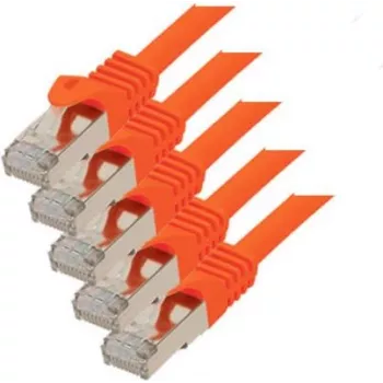 SHIVERPEAKS S-Conn Cat.7 S/FTP Patchkabel, 1,5 m, RJ-45 auf RJ-45, vergoldete Kontakte, 10 Gbps, 600 MHz, Kupfer, Schwarz 75511-1.5O-SET5