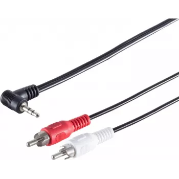 SHIVERPEAKS S/CONN maximum connectivity 3,5mm Stereo-Winkelklinke auf 2 RCA Audiokabel, 1,5m, vergoldet, doppelt geschirmt 30842