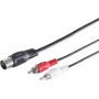 SHIVERPEAKS S/CONN maximum connectivity DIN 5-Pin Stecker auf 2x RCA Stecker Audio-Adapterkabel, 1,5 m, Schwarz 10302