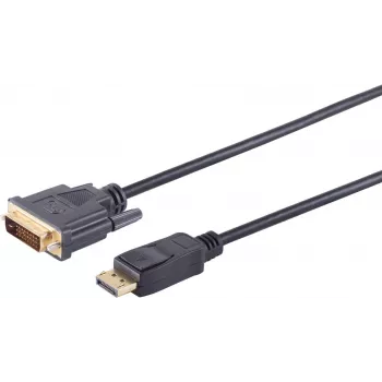 SHIVERPEAKS S/CONN maximum connectivity DisplayPort auf DVI-D Kabel, 20-Pin DP Stecker auf 24+1 DVI-D Stecker, Vergoldete Kontakte, 7,5 m, Schwarz 77497-1