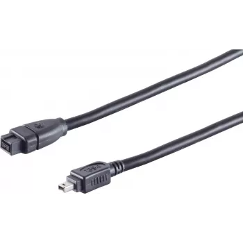 SHIVERPEAKS S CONN Maximum Connectivity FireWire-Kabel, IEEE 1394B 9-Pin Stecker auf IEEE 1394A 4-Pin Stecker, 1,8 m, Schwarz 77312