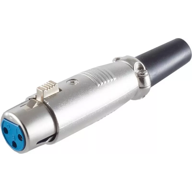 SHIVERPEAKS S/CONN Maximum Connectivity XLR-Kupplung mit Zugentlastung, 3-polig weiblich, vernickeltes Zink-Druckguss, Lötanschluss 55020